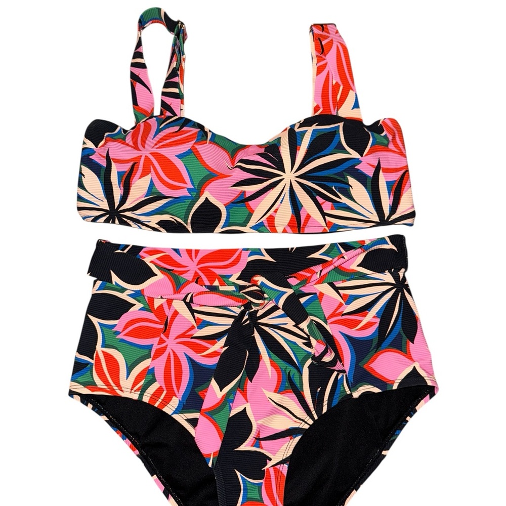 Mister Zimi women’s Floral Bikini Set with High-Waisted Bottoms